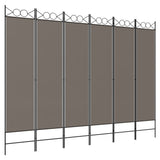 6-Panel Room Divider Anthracite 240x200 cm Fabric