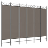 6-Panel Room Divider Anthracite 240x200 cm Fabric - Front View