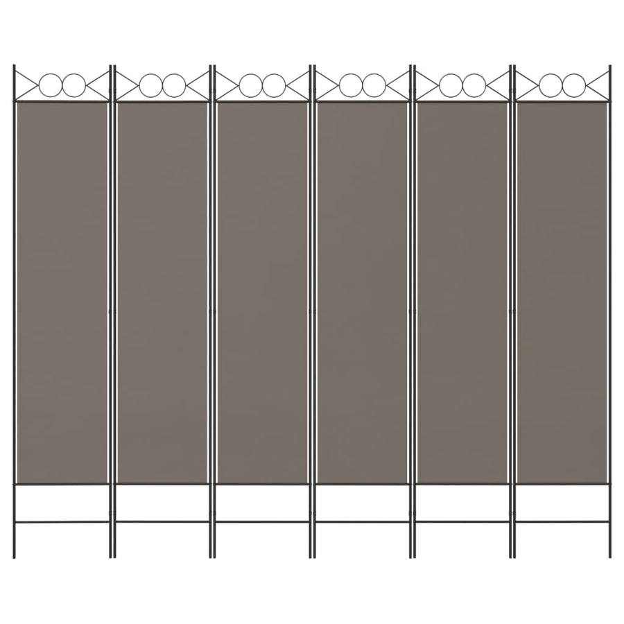 6-Panel Room Divider Anthracite 240x200 cm Fabric