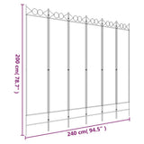 6-Panel Room Divider Anthracite 240x200 cm Fabric