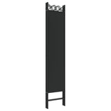 6-Panel Room Divider Black 240x200 cm Fabric - Rear View