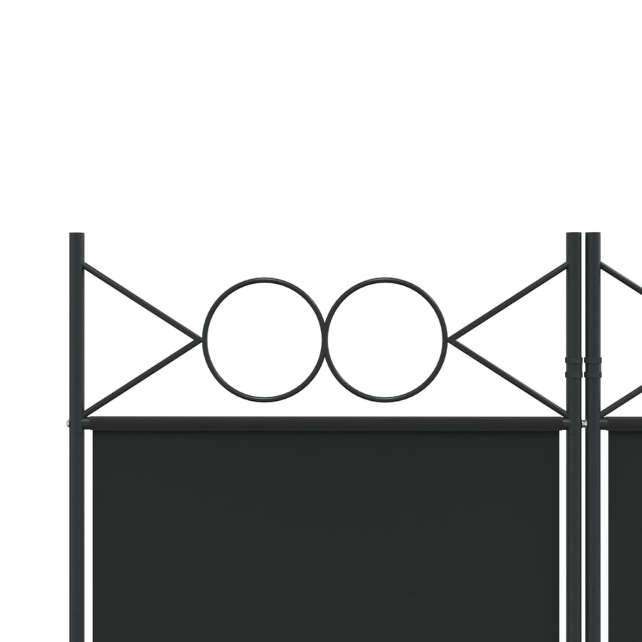 6-Panel Room Divider Black 240x200 cm Fabric