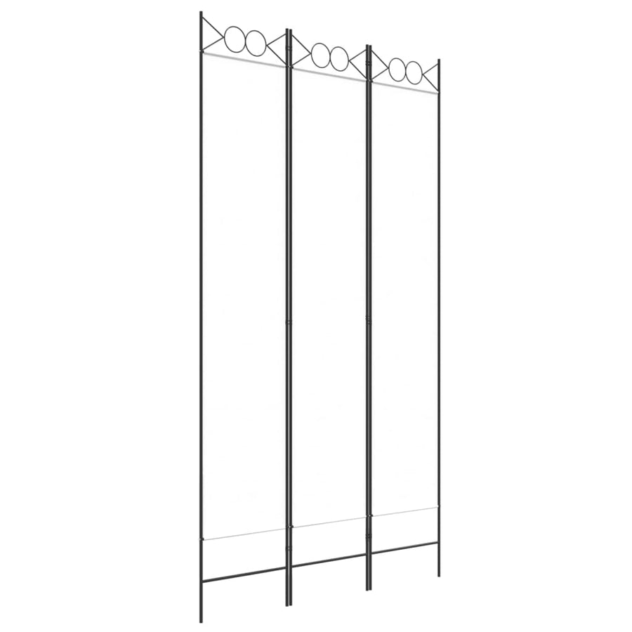 3-Panel Room Divider White 120x220 cm Fabric