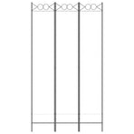 3-Panel Room Divider White 120x220 cm Fabric