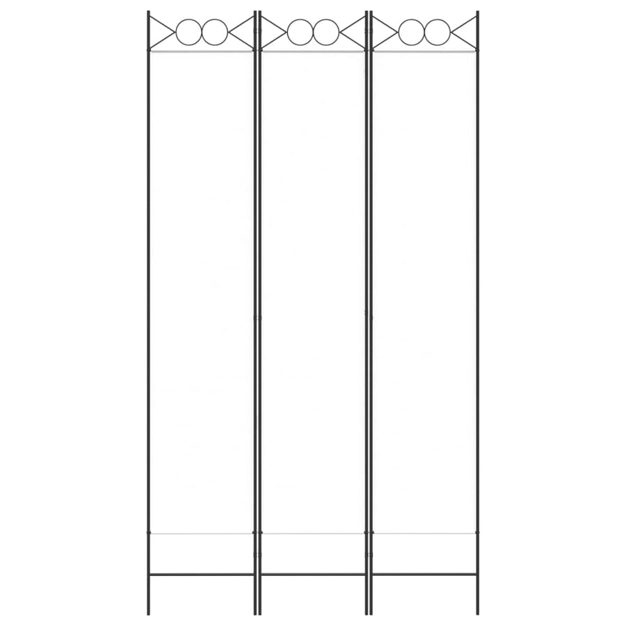3-Panel Room Divider White 120x220 cm Fabric