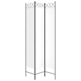 3-Panel Room Divider White 120x220 cm Fabric - Top-Down View