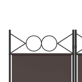 3-Panel Room Divider Brown 120x220 cm Fabric - Close-Up Angle