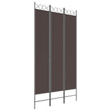 3-Panel Room Divider Brown 120x220 cm Fabric
