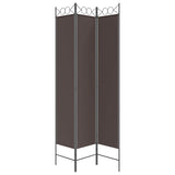 3-Panel Room Divider Brown 120x220 cm Fabric - Side View
