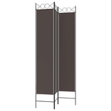 3-Panel Room Divider Brown 120x220 cm Fabric - Top-Down View