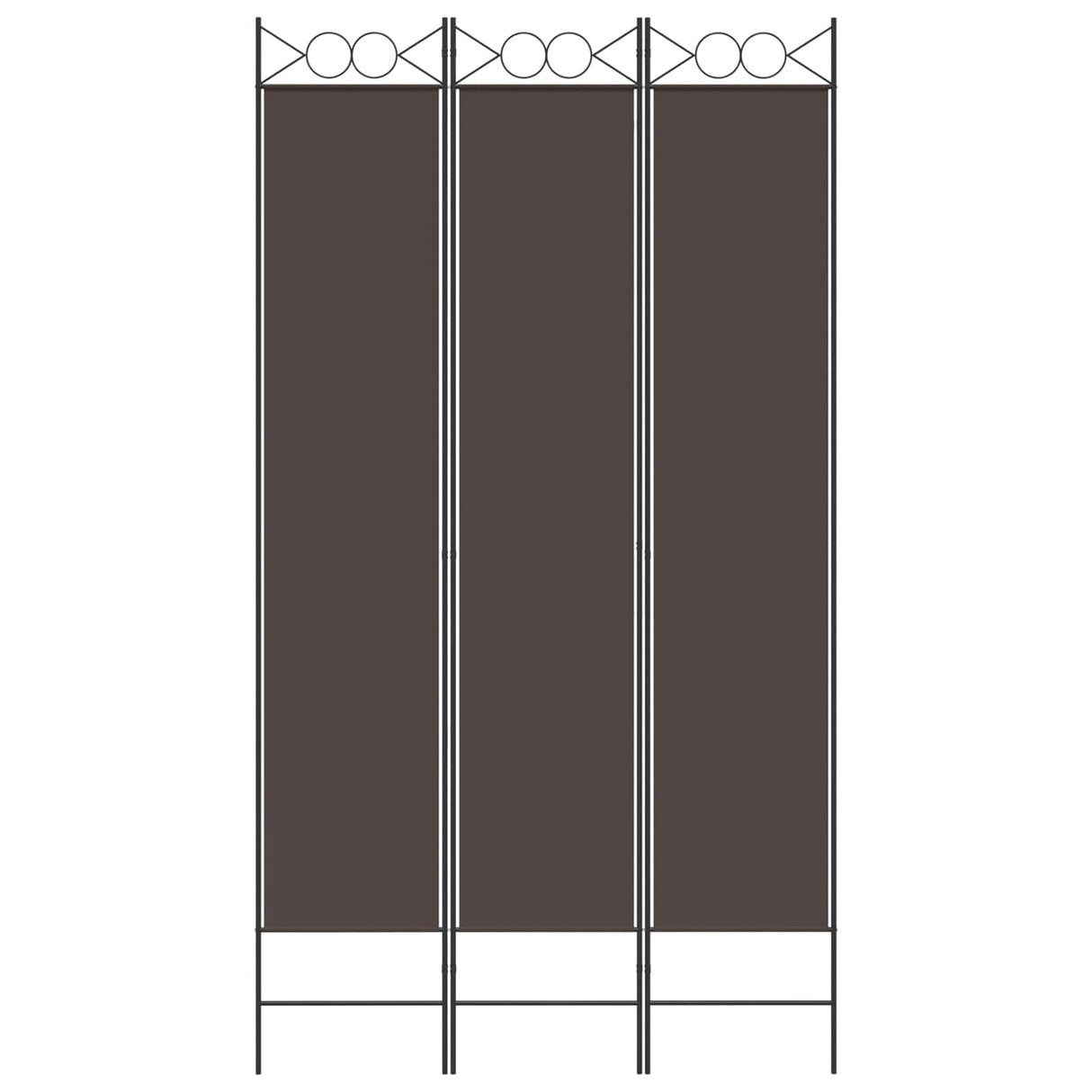 3-Panel Room Divider Brown 120x220 cm Fabric