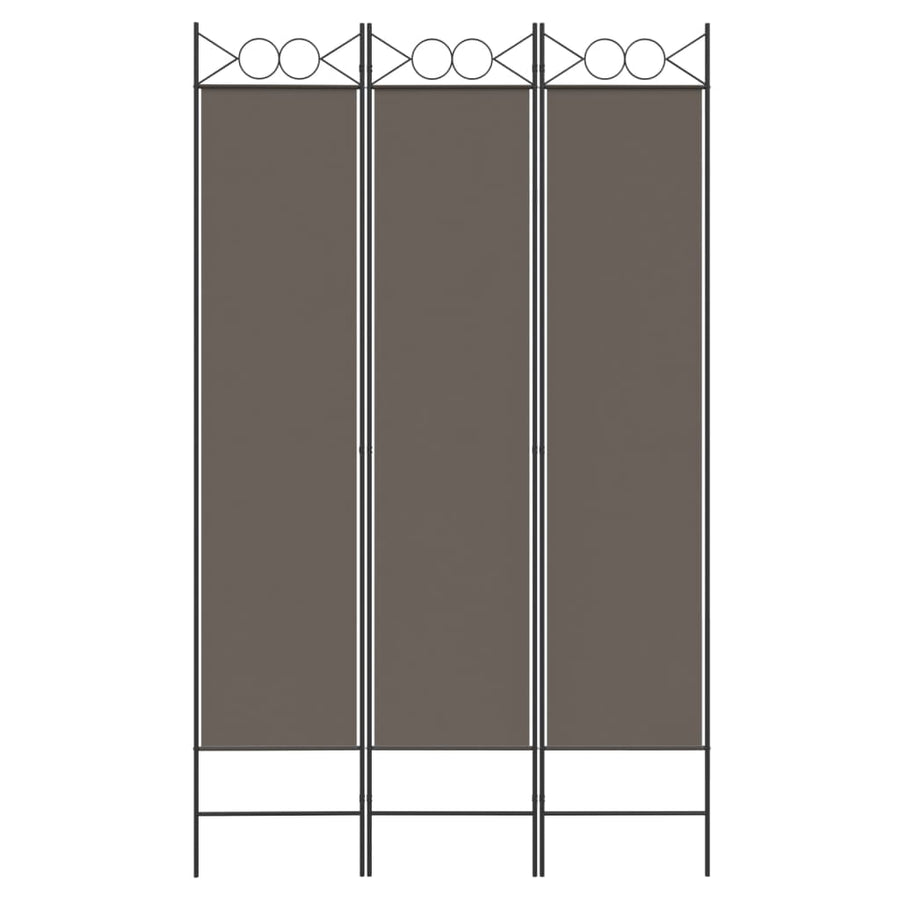 3-Panel Room Divider Anthracite 120x220 cm Fabric