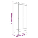 3-Panel Room Divider Anthracite 120x220 cm Fabric - Low Angle