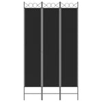 3-Panel Room Divider Black 120x220 cm Fabric