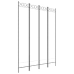 4-Panel Room Divider White 160x220 cm Fabric