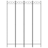 4-Panel Room Divider White 160x220 cm Fabric