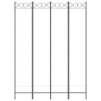 4-Panel Room Divider White 160x220 cm Fabric
