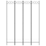 4-Panel Room Divider White 160x220 cm Fabric - Side View