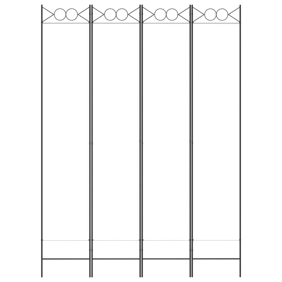 4-Panel Room Divider White 160x220 cm Fabric