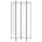 4-Panel Room Divider White 160x220 cm Fabric