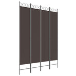 4-Panel Room Divider Brown 160x220 cm Fabric