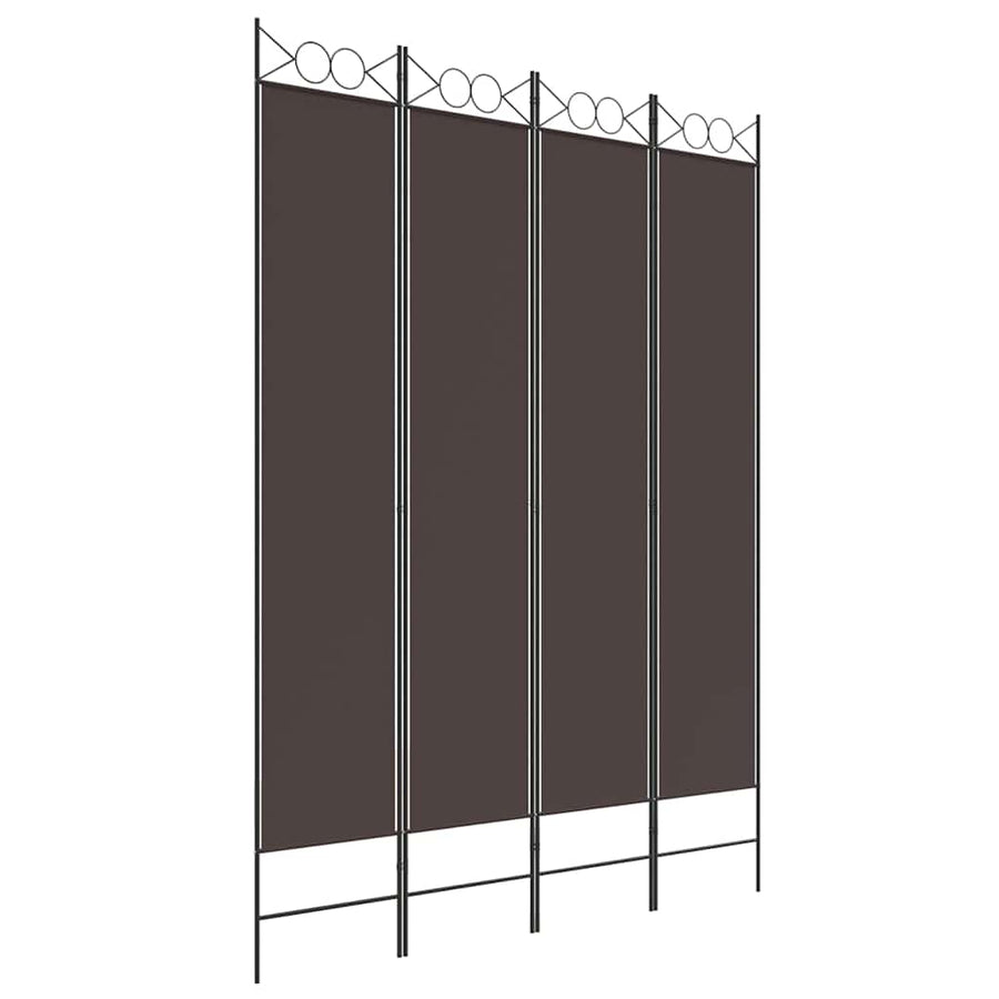 4-Panel Room Divider Brown 160x220 cm Fabric