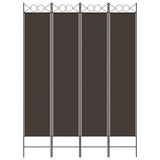 4-Panel Room Divider Brown 160x220 cm Fabric