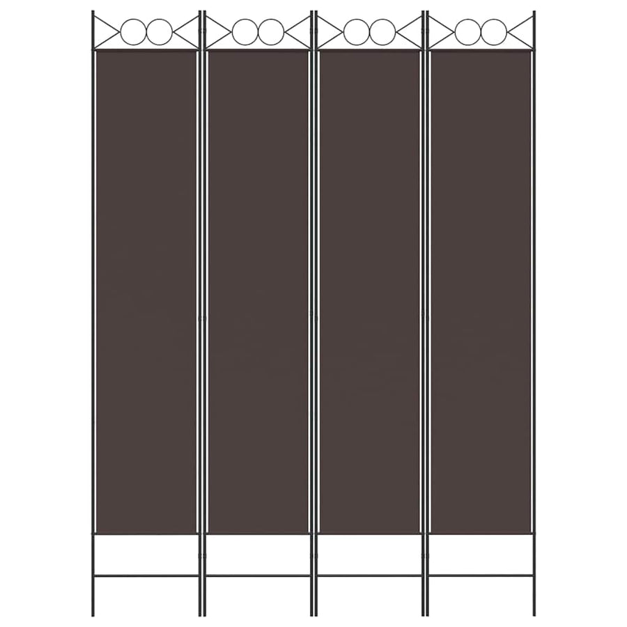 4-Panel Room Divider Brown 160x220 cm Fabric