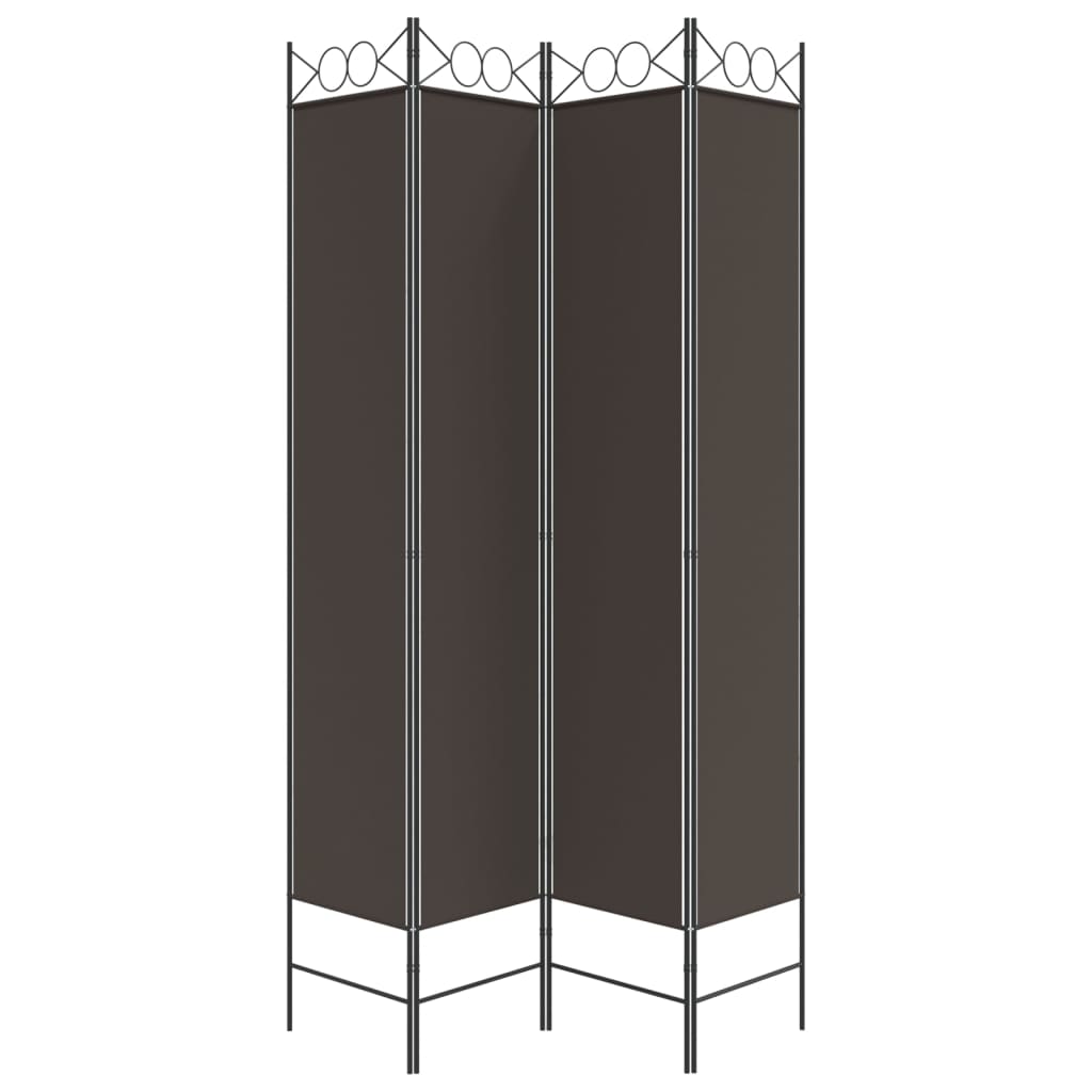 4-Panel Room Divider Brown 160x220 cm Fabric