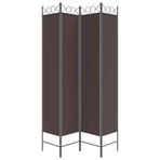 4-Panel Room Divider Brown 160x220 cm Fabric