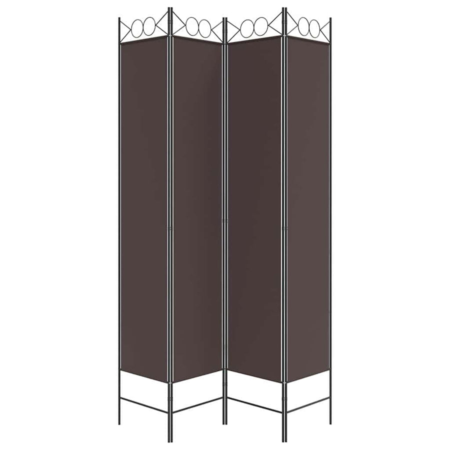 4-Panel Room Divider Brown 160x220 cm Fabric