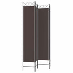 4-Panel Room Divider Brown 160x220 cm Fabric