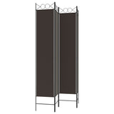 4-Panel Room Divider Brown 160x220 cm Fabric - 45-Degree Angle