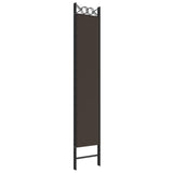 4-Panel Room Divider Brown 160x220 cm Fabric - Rear View