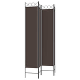 4-Panel Room Divider Brown 160x220 cm Fabric - Front View