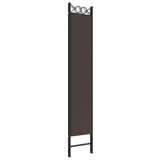4-Panel Room Divider Brown 160x220 cm Fabric - Side View
