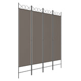 4-Panel Room Divider Anthracite 160x220 cm Fabric - Front View