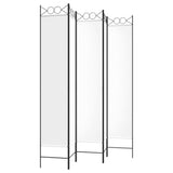 5-Panel Room Divider White 200x220 cm Fabric