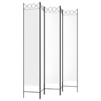5-Panel Room Divider White 200x220 cm Fabric