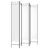 5-Panel Room Divider White 200x220 cm Fabric - 45-Degree Angle