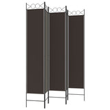 5-Panel Room Divider Brown 200x220 cm Fabric - 45-Degree Angle