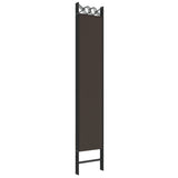 5-Panel Room Divider Brown 200x220 cm Fabric - Rear View