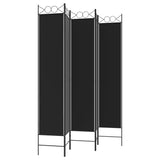 5-Panel Room Divider Black 200x220 cm Fabric - 45-Degree Angle