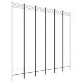 6-Panel Room Divider White 240x220 cm Fabric