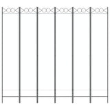 6-Panel Room Divider White 240x220 cm Fabric