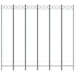6-Panel Room Divider White 240x220 cm Fabric