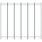 6-Panel Room Divider White 240x220 cm Fabric - Side View