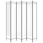 6-Panel Room Divider White 240x220 cm Fabric