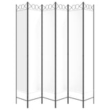 6-Panel Room Divider White 240x220 cm Fabric - Top-Down View