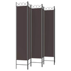 6-Panel Room Divider Brown 240x220 cm Fabric